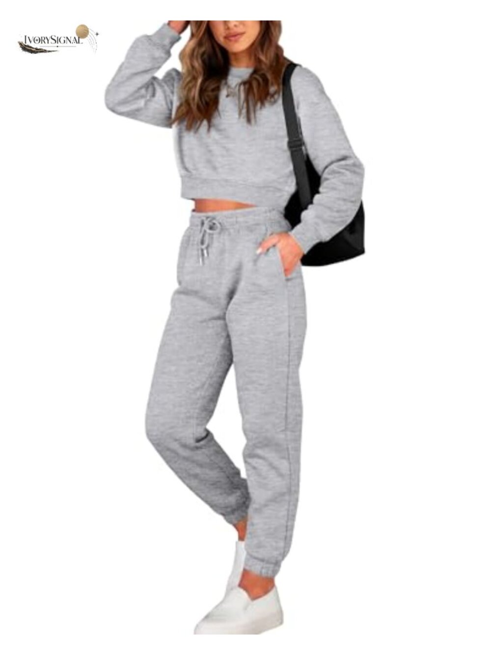 Women's 2 Piece Jogger Set Tracksuit Lounge Outfit Cotton Polyester Crew Neck